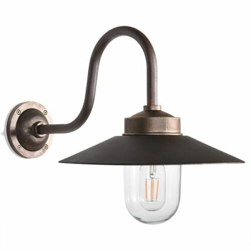 Staldlampe Koster svanehals antik messing/kobber