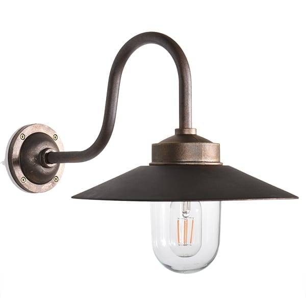 Staldlampe Koster svanehals antik messing/kobber