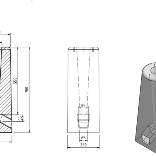 Betonfundament lille til stolpe
