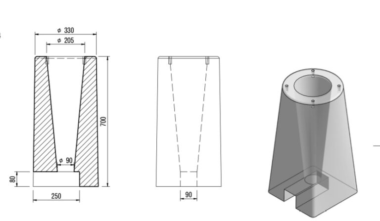 Betonfundament Large til stolpe